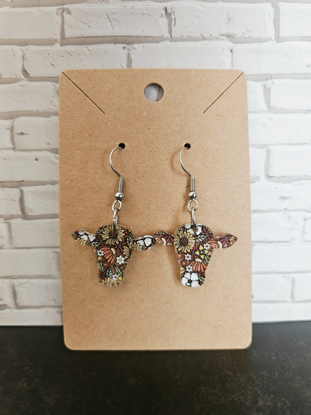 Floral Cowhead Earrings